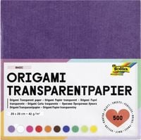 Produktbild: Folia Transparentpapier-Faltbl&auml;tter 42g/m&sup2;, 20x20cm, 500 Blatt, farbig sortiert