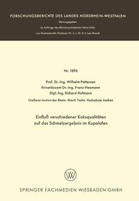 Produktbild: Einflu&szlig; verschiedener Koksqualit&auml;ten auf das Schmelzergebnis im Kupolofen
