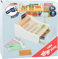 Bild vom Artikel Small foot 11099 - Spielkasse aus Holz, inkl. Scanner, Kartenlesegerät, Spielgeld und Kreditkarten, Kaufladen vom Autor 