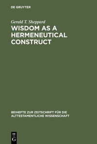 Produktbild: Wisdom as a Hermeneutical Construct