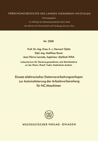Produktbild: Einsatz elektronischer Datenverarbeitungsanlagen zur Automatisierung der Arbeitsvorbereitung f&uuml;r NC-Maschinen