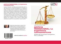 Produktbild: JUSTICIA TRANSICIONAL; La Experiencia Latinoamericana