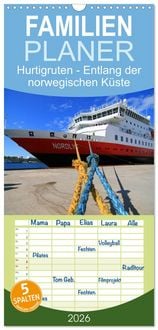 Produktbild: Familienplaner 2026 - Hurtigruten - Entlang der norwegischen K&uuml;ste mit 5 Spalten (Wandkalender, 21 x 45 cm) CALVENDO
