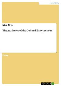 Produktbild: The Attributes of the Cultural Entrepreneur