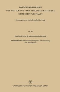 Produktbild: Arbeitstechnische und arbeitsphysiologische Rationalisierung von Mauersteinen
