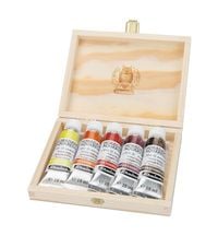 Produktbild: Schmincke Horadam Aquarell, Super Granulation Set Vulkan im Holzkasten, 5 x 15 ml Tuben