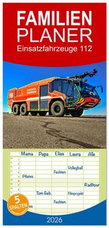 Produktbild: Familienplaner 2026 - Einsatzfahrzeuge 112 mit 5 Spalten (Wandkalender, 21 x 45 cm) CALVENDO