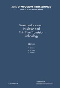 Produktbild: Semiconductor-On-Insulator and Thin Film Transistor Technology: Volume 53