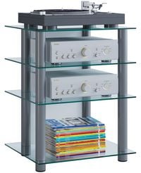 Produktbild: Hifi M&ouml;bel Rack Alu Glas Phono Mediaregal Bilus