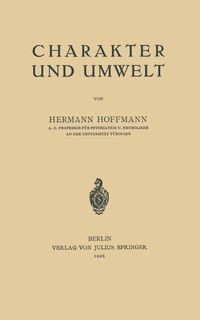 Produktbild: Charakter und Umwelt