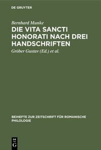 Produktbild: Die Vita Sancti Honorati nach drei Handschriften
