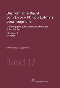Produktbild: Das r&ouml;mische Recht vom Error - Philipp Lotmars opus magnum