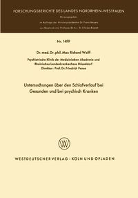 Produktbild: Untersuchungen &uuml;ber den Schlafverlauf bei Gesunden und bei psychisch Kranken