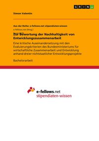 Produktbild: Zur Bewertung der Nachhaltigkeit von Entwicklungszusammenarbeit