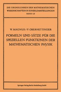 Produktbild: Formeln und S&auml;tze f&uuml;r die Speziellen Funktionen der Mathematischen Physik