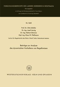 Produktbild: Beitr&auml;ge zur Analyse des dynamischen Verhaltens von Regelkreisen