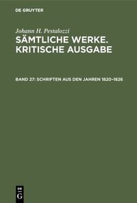 Produktbild: Schriften aus den Jahren 1820&ndash;1826