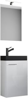 Produktbild: 3tlg Waschtisch Slito SP Toilette schmal Schwarz