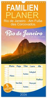 Produktbild: Familienplaner 2026 - Rio de Janeiro - Am Fu&szlig;e des Corcovados. mit 5 Spalten (Wandkalender, 21 x 45 cm) CALVENDO