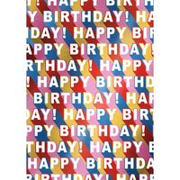 Produktbild: Idena Geschenkpapier Happy Birthday mehrfarbig metallisiert 70cmx150cm