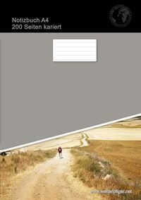 Produktbild: Notizbuch A4 200 Seiten kariert (Softcover Grau)