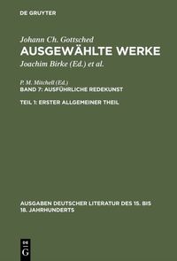 Produktbild: Ausf&uuml;hrliche Redekunst. Erster Allgemeiner Theil