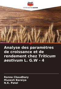 Produktbild: Analyse des param&egrave;tres de croissance et de rendement chez Triticum aestivum L. G.W - 4