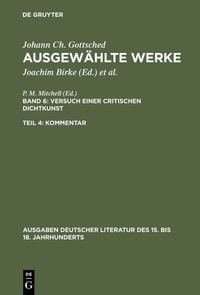 Produktbild: Versuch einer Critischen Dichtkunst. Kommentar