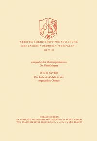 Produktbild: Ansprache des Ministerpr&auml;sidenten / Die Rolle des Zufalls in der organischen Chemie