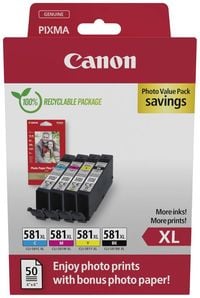 Produktbild: Canon Druckerpatrone CLI-581XL BK/C/M/Y Photo Value Pack Original Kombi-Pack Schwarz, Cyan, Magenta, Gelb 2052C006