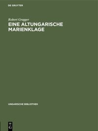 Produktbild: Eine altungarische Marienklage