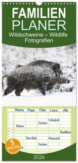 Produktbild: Familienplaner 2026 - Wildschweine &ndash; Wildlife Fotografien mit 5 Spalten (Wandkalender, 21 x 45 cm) CALVENDO