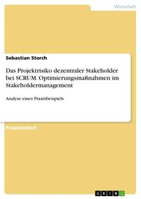 Produktbild: Das Projektrisiko dezentraler Stakeholder bei SCRUM. Optimierungsma&szlig;nahmen im Stakeholdermanagement