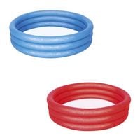 Produktbild: Bestway Pool 3-Ring uni blau rot &Oslash;122x25cm 2fach sortiert