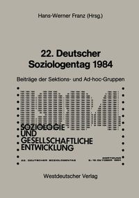 Produktbild: 22. Deutscher Soziologentag 1984