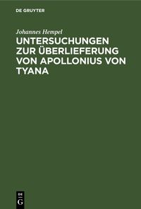 Produktbild: Untersuchungen zur &Uuml;berlieferung von Apollonius von Tyana