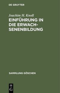 Produktbild: Einf&uuml;hrung in die Erwachsenenbildung