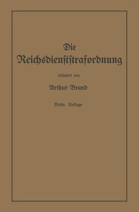 Produktbild: Die Reichsdienststrafordnung (RDStO)