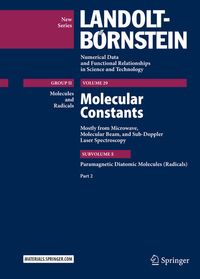 Produktbild: Molecular Constants Mostly from Microwave, Molecular Beam, and Sub-Doppler Laser Spectroscopy