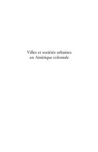Produktbild: Villes et societes urbaines en amerique coloniale