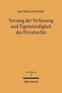 Produktbild: Vorrang der Verfassung und Eigenst&auml;ndigkeit des Privatrechts