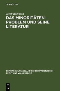Produktbild: Das Minorit&auml;tenproblem und seine Literatur