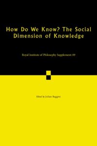 Produktbild: How Do We Know? the Social Dimension of Knowledge: Volume 89