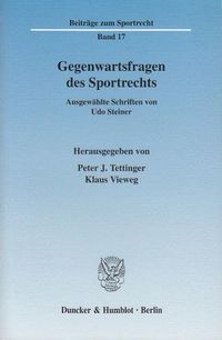 Produktbild: Gegenwartsfragen des Sportrechts.