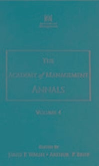 Produktbild: The Academy of Management Annals, Volume 4