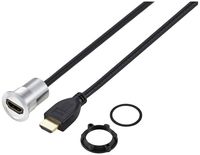 Produktbild: TRU COMPONENTS TC-11980456 HDMI Panel-Adapter Buchse HDMI-Buchse - HDMI-Stecker Silber Polzahl: 1 Kabell&auml;nge: 90 cm Inhalt: 1 St.