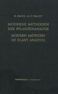 Produktbild: Modern Methods of Plant Analysis / Moderne Methoden der Pflanzenanalyse