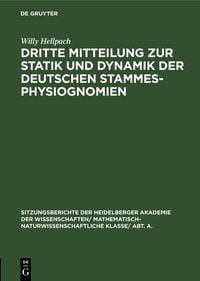 Produktbild: Dritte Mitteilung zur Statik und Dynamik der deutschen Stammesphysiognomien