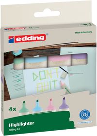 Produktbild edding Textmarker 24 EcoLine 4er Set pastellfarben