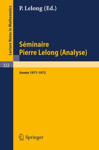 Produktbild: S&eacute;minaire Pierre Lelong (Analyse), Ann&eacute;e 1971-1972